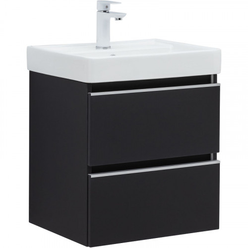 Тумба под раковину Aquanet Вега 50 329594 подвесная Черная МДФ / ЛДСП