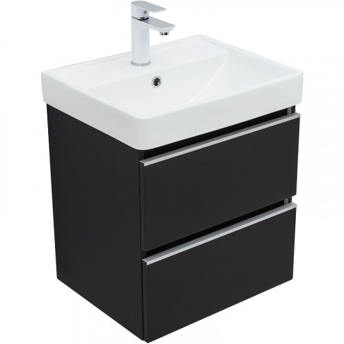 Тумба под раковину Aquanet Вега 50 329594 подвесная Черная МДФ / ЛДСП