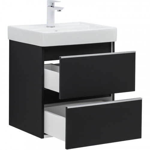 Тумба под раковину Aquanet Вега 50 329594 подвесная Черная МДФ / ЛДСП