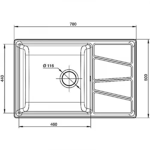 Кухонная мойка GranFest Vertex GF-V-780L Графит