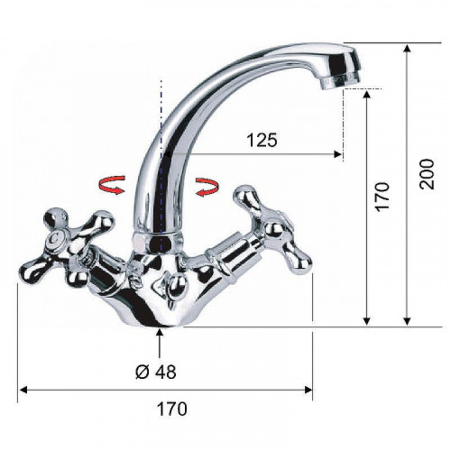 Смеситель для раковины Remer Liberty 13CLIDO Золото