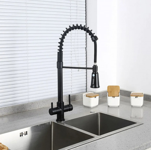 Смеситель для кухни Gappo G4398-66 Черный матовый латунь