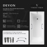 Чугунная ванна Vinsent Veron Devon 170x70 VDV1707045H/VH0012CH цвет Белый с квадратными хромированными ручками