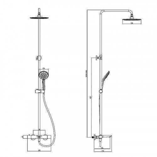 Душевая система Azario Galaxy AZ-67B47EV1-1DC1J19A-ZH3394A-HB1153C с термостатом Хром