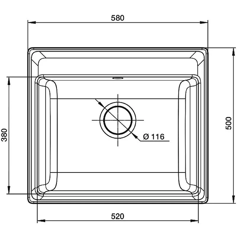 Кухонная мойка GranFest Vertex GF-V-580 Иней искусственный камень (литьевой мрамор) встраиваемый