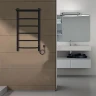 Электрический полотенцесушитель Azario Verona 400x800 П8 AZ04848PB с полкой, диммер справа Черный