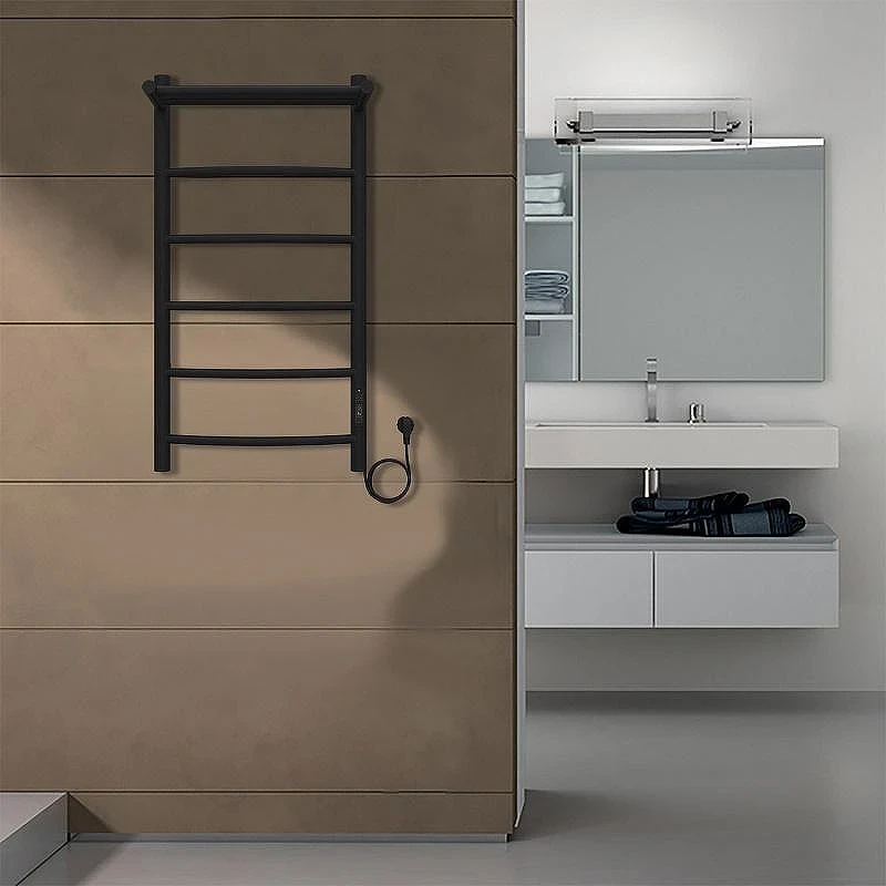 Электрический полотенцесушитель Azario Verona 400x800 П8 AZ04848PB с полкой, диммер справа Черный