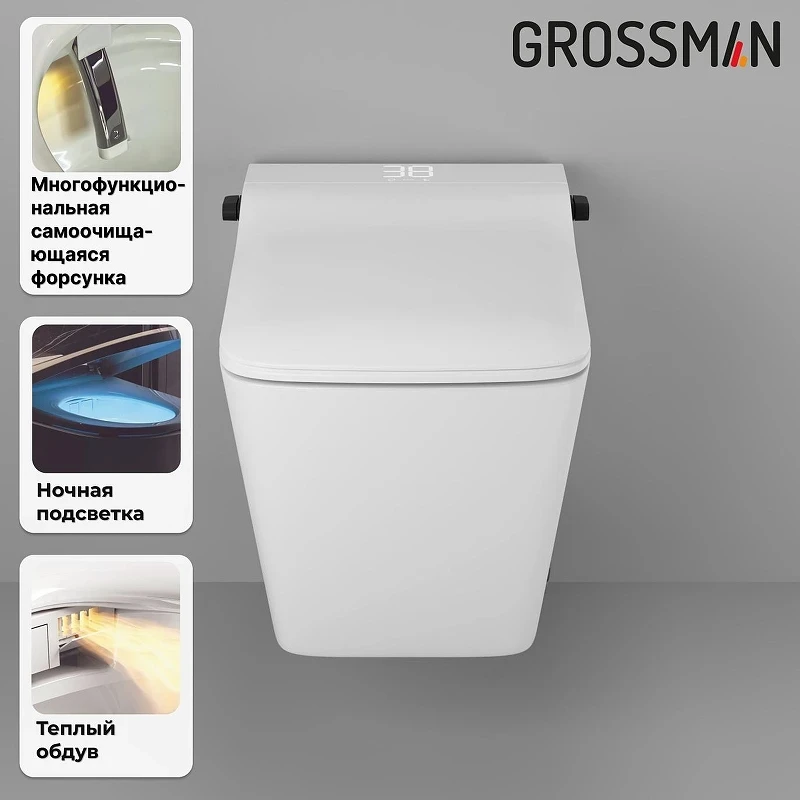 Комплект унитаза с инсталляцией Grossman 901.5701.01.000 цвет Белый с сиденьем