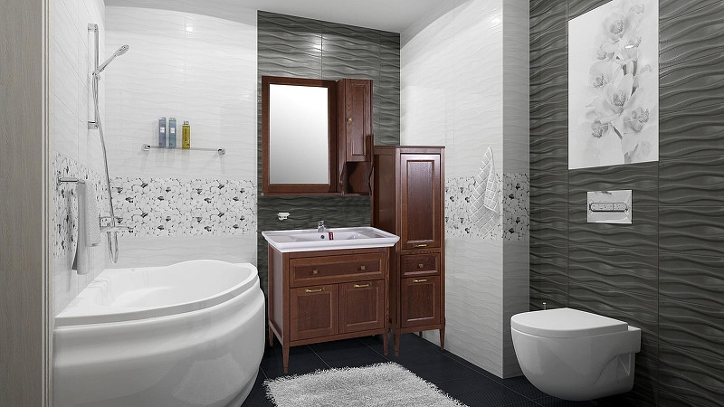 Комплект мебели для ванной ASB-Woodline Гранда 85 1148703 цвет Антикварный орех
