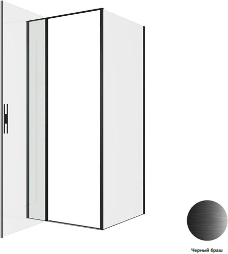 Душевой уголок Allen Brau Priority 90x90 3.31027.BBA+3.31045.BBA цвет профиля Черный браш стекло прозрачное