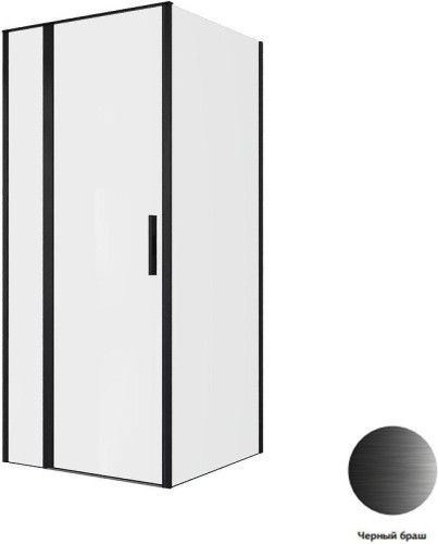 Душевой уголок Allen Brau Priority 90x90 3.31027.BBA+3.31045.BBA цвет профиля Черный браш стекло прозрачное
