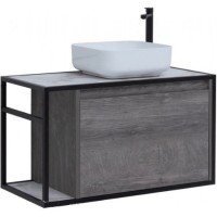 Тумба под раковину Aquanet Nova Lite Loft 90R 261655 подвесная Дуб рошелье МДФ / ЛДСП
