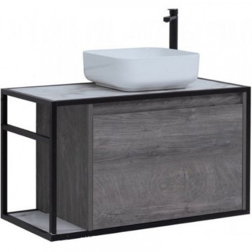 Тумба под раковину Aquanet Nova Lite Loft 90R 261655 подвесная Дуб рошелье МДФ / ЛДСП