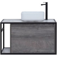Тумба под раковину Aquanet Nova Lite Loft 90R 261655 подвесная Дуб рошелье МДФ / ЛДСП