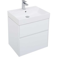 Тумба с раковиной Aquanet Бруклин 60 212596 подвесная Белая МДФ / ЛДСП