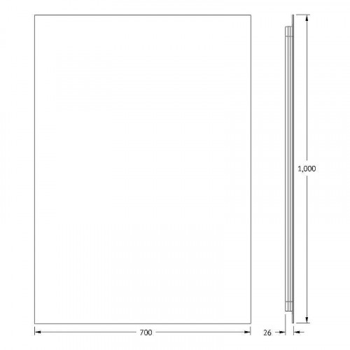 Зеркало Defesto Glow 70х100 DF 2519 с подсветкой 32W-3000К/с фацетом/Без выключателя/Теплый белый свет
