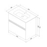 Тумба с раковиной AM.PM Sense 80 M7B-FUX0802WG-WCC0802WG подвесная цвет Белый глянец