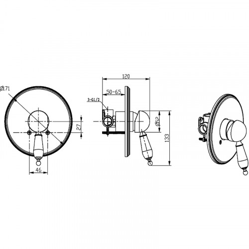Смеситель для душа Boheme Crystal 265-CRST Хром латунь встраиваемый
