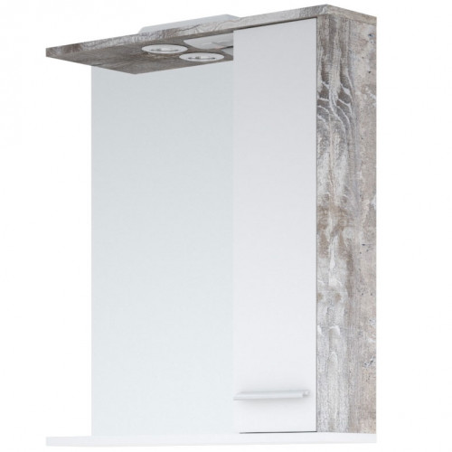 Зеркало со шкафом Corozo Лорена 65 SD-00000296 с подсветкой Антик Белое МДФ / ЛДСП, стекло