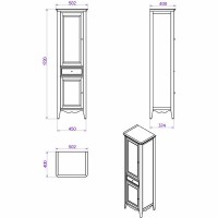 Шкаф пенал TW Veronica Nuovo 50 L VER3050S-B Bianco