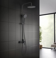 Душевая система Aquatek Бетта AQ2160MB Черная матовая латунь на стену
