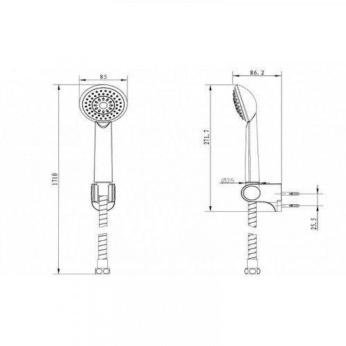 Душевой гарнитур Bravat Eco D288BM-RUS Черный матовый