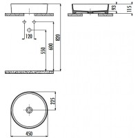 Раковина-чаша Creavit Loop 45 LP145-00CG00E-0000 Холодный серый матовый фарфор накладная