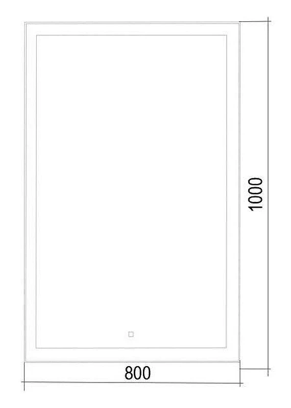 Зеркало Azario Сантана 80 LED-00002320 с подсветкой с сенсорным выключателем и подогревом