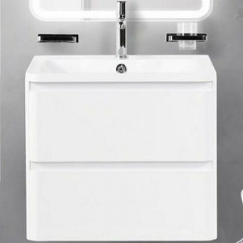 Тумба под раковину BelBagno ALBANO-600-2C-SO-BL подвесная Bianco Lucido МДФ / ЛДСП