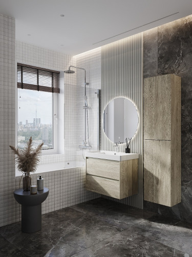 Тумба под раковину Roca Ona 80 A857630512 подвесная Светлый дуб