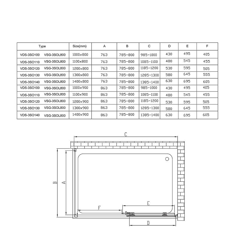 Душевой уголок Vincea Soft 120x90 VSR-3SO9012CLB профиль Черный стекло прозрачное