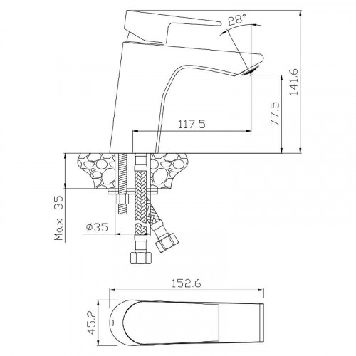 Смеситель для раковины WesnaArt Briz BRI20-210 Хром