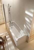 Шторка на ванну Jacob Delafon Struktura 80x140 E6D042-GA профиль Хром стекло прозрачное