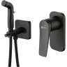 Гигиенический душ со смесителем Lemark Bronx LM3719BL Черный латунь на стену