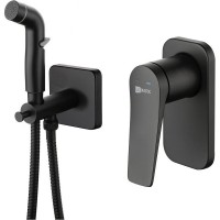 Гигиенический душ со смесителем Lemark Bronx LM3719BL Черный латунь на стену