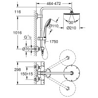 Душевая система Grohe Euphoria System 27964000 Хром латунь на стену