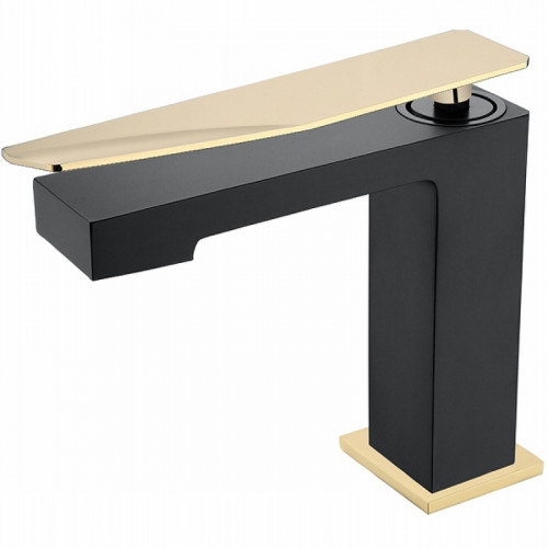 Смеситель для раковины Boheme Q 141-BG.2 Черный матовый Золото латунь