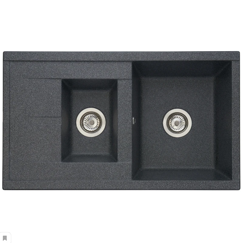 Кухонная мойка Aquaton Делия 87 1A716232DE210 Графит искусственный камень (литьевой мрамор) встраиваемый
