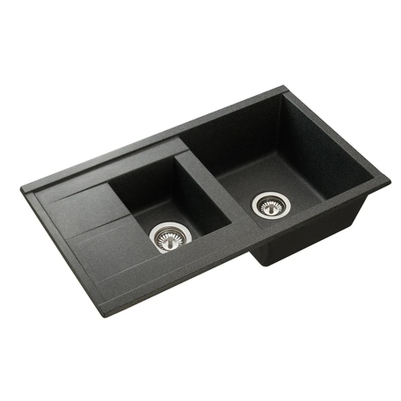 Кухонная мойка Aquaton Делия 87 1A716232DE210 Графит искусственный камень (литьевой мрамор) встраиваемый