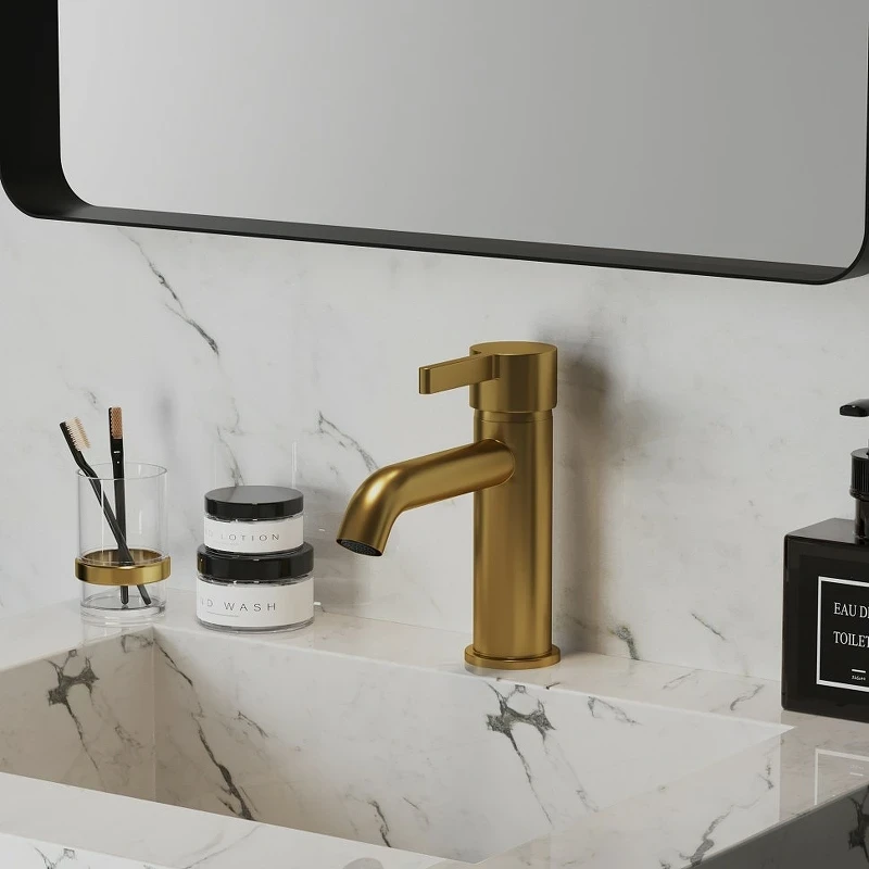 Смеситель для раковины Paini Brera 74PJ205O Золото матовое