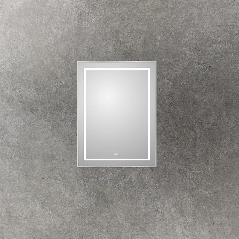 Зеркало BelBagno Kraft 60 SPC-KRAFT-600-800-LED-TCH-WARM с подсветкой Сатин с сенсорным выключателем и подогревом стекло