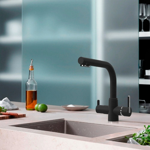 Смеситель для кухни Paini Arena 92446433VE7B90DALMKM Черный матовый