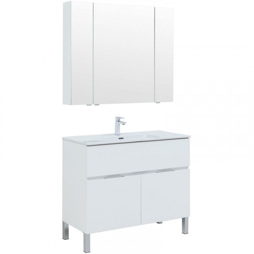 Комплект мебели для ванной Aquanet Алвита New 100 274184 Белый матовый МДФ / ЛДСП