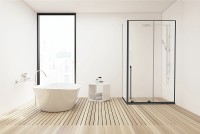 Душевой уголок Allen Brau Fantasy 140x90 3.11008.31 + 3.11013.31 профиль Черный матовый стекло прозрачное