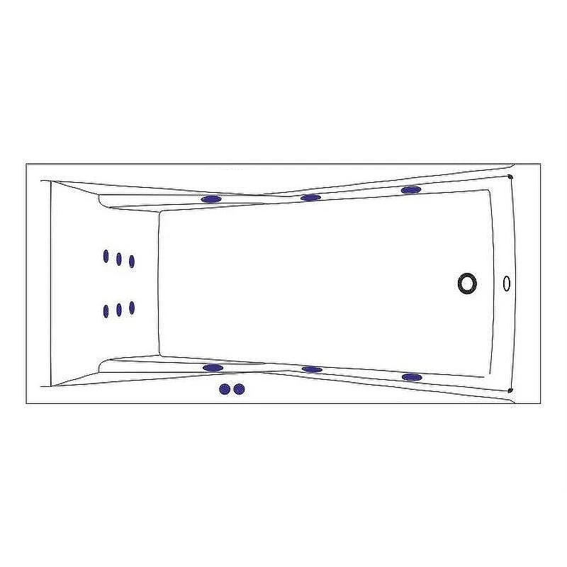 Акриловая ванна Whitecross Palace 170x75 0104.170075.100.LINE.WH с гидромассажем