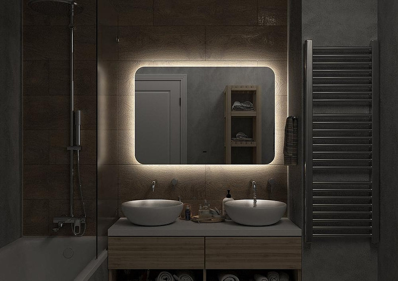 Зеркало DIWO Кострома 100 ЗЛП1720 с подсветкой с бесконтактным выключателем