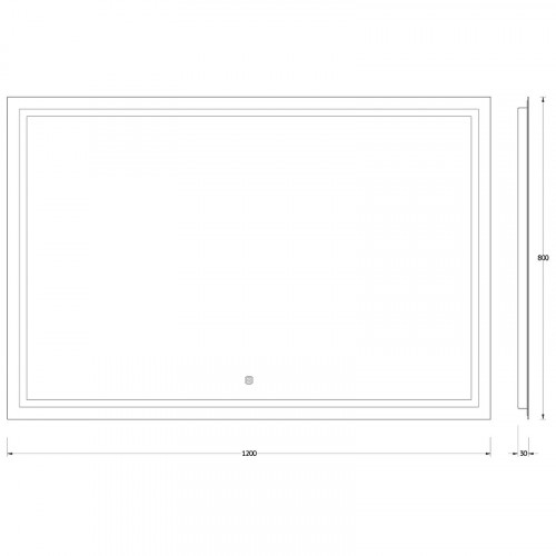 Зеркало Evoform Ledline 80x120 BY 2438 с подсветкой 35.5 W - сенсорный выключатель стекло