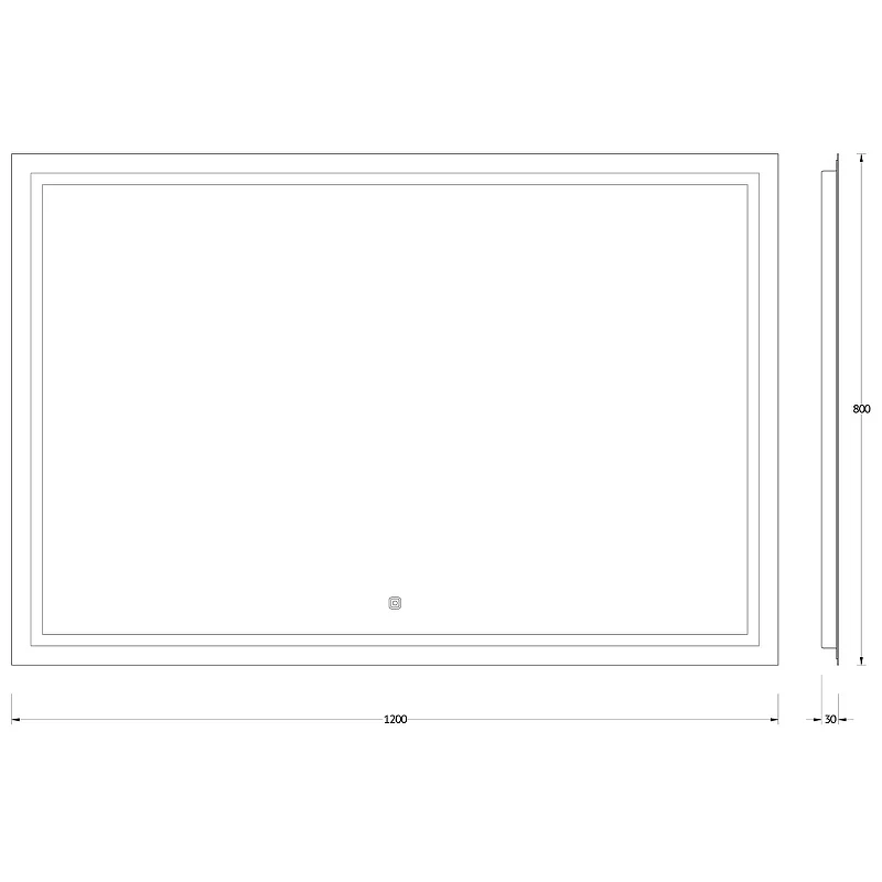 Зеркало Evoform Ledline 80x120 BY 2438 с подсветкой 35.5 W - сенсорный выключатель стекло