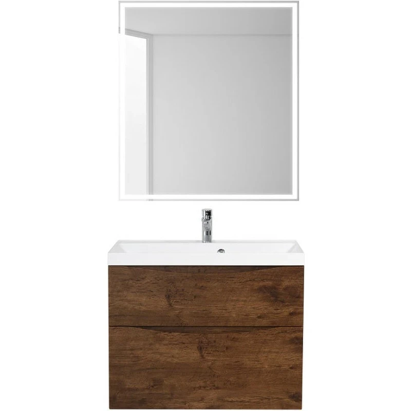 Тумба под раковину BelBagno Marino 80 MARINO-H60-800-2C-SO-RW-P подвесная Rovere Moro МДФ / ЛДСП