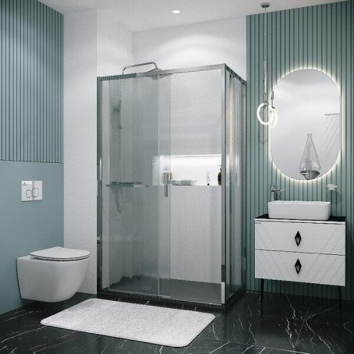 Душевой уголок Grossman Style 130x100 L 120.K33.05.1310.10.02 профиль Хром стекло шиншилла